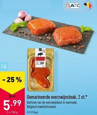 ALDI Gemarineerde everzwijnsteak aanbieding
