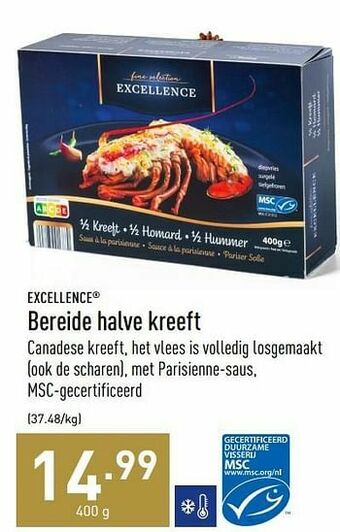 ALDI Bereide halve kreeft aanbieding