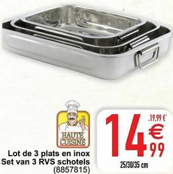 Cora Lot de 3 plats en inox set van 3 rvs schotels aanbieding