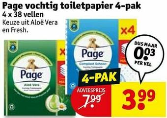Kruidvat Page vochtig toiletpapier aanbieding
