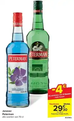 Carrefour Jenever Peterman aanbieding