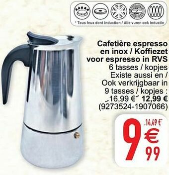 Cora Cafetière espresso en inox - koffiezet voor espresso aanbieding