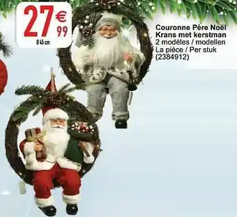 Cora Couronne père noël krans met kerstman aanbieding