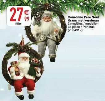Cora Couronne père noël krans met kerstman aanbieding