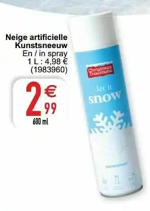 Cora Neige artificielle kunstsneeuw aanbieding