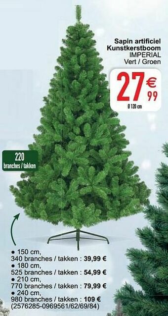Cora Sapin artificiel kunstkerstboom imperial aanbieding