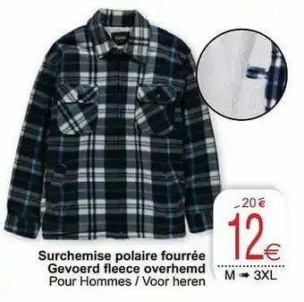 Cora Surchemise polaire fourrée gevoerd fleece overhemd aanbieding