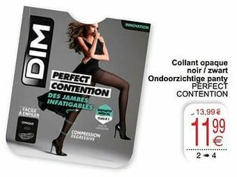 Cora Collant opaque noir - zwart ondoorzichtige panty perfect contention aanbieding