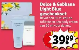 Kruidvat Dolce + gabbana light blue geschenkset aanbieding