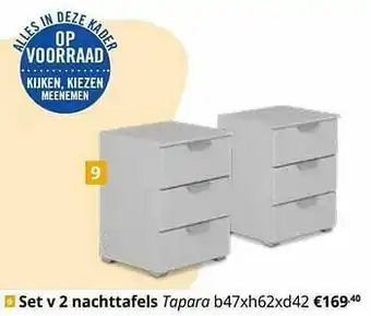 Set v 2 nachttafels tapara