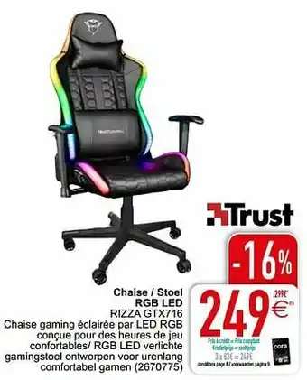Cora Chaise - stoel rgb led rizza gtx716 aanbieding