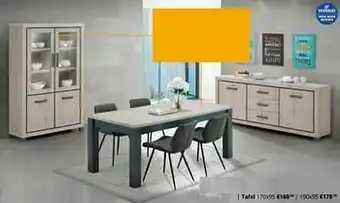 YGO Eetkamer silvy tafel aanbieding