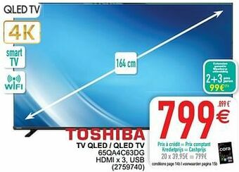 Cora Toshiba tv qled - qled tv 65qa4c63dg aanbieding