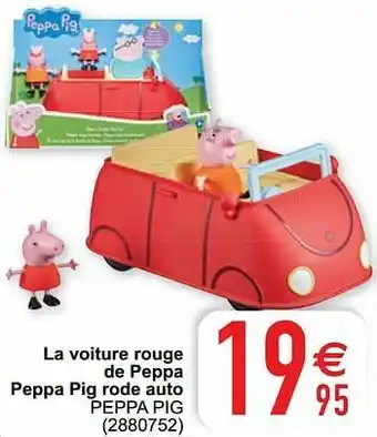 La voiture rouge de peppa peppa pig rode auto peppa pig