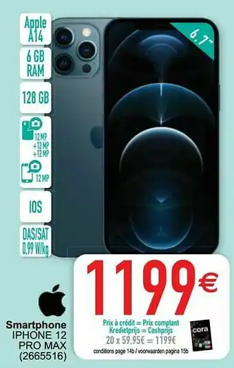 Cora Apple smartphone iphone 12 pro max aanbieding