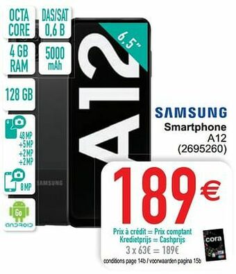 Cora Samsung smartphone a12 aanbieding