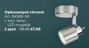 Zelfbouwmarkt Opbouwspot chroom 1 spot aanbieding