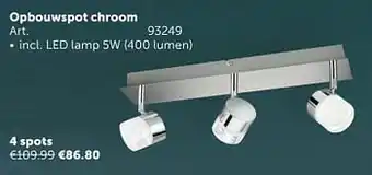 Zelfbouwmarkt Opbouwspot chroom 4 spots aanbieding
