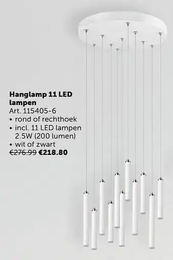 Zelfbouwmarkt Hanglamp 11 led lampen aanbieding
