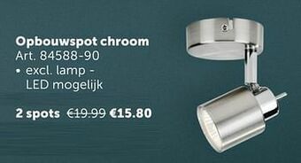 Zelfbouwmarkt Opbouwspot chroom 2 spots aanbieding