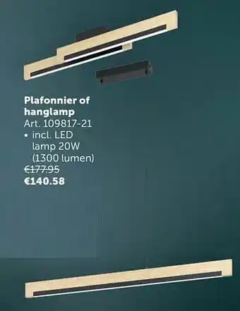 Zelfbouwmarkt Plafonnier of hanglamp aanbieding