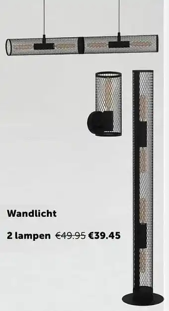 Zelfbouwmarkt Wandlicht 2 lampen aanbieding