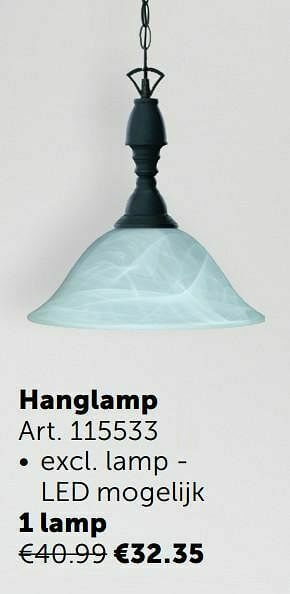 Zelfbouwmarkt Hanglamp 1 lamp aanbieding