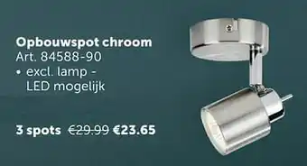 Zelfbouwmarkt Opbouwspot chroom 3 spots aanbieding