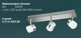 Zelfbouwmarkt Opbouwspot chroom 2 spots aanbieding