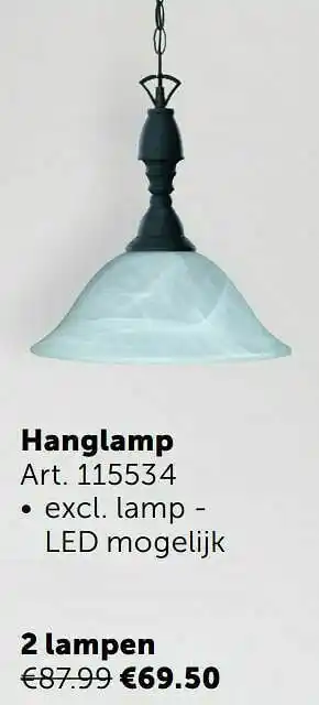 Zelfbouwmarkt Hanglamp 2 lampen aanbieding