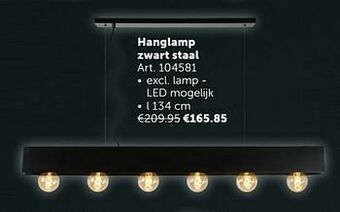 Zelfbouwmarkt Hanglamp zwart staal aanbieding
