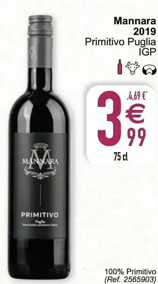 Cora Mannara 2019 primitivo puglia igp aanbieding