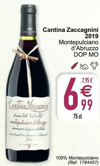 Cora Cantina zaccagnini 2019 montepulciano d’abruzzo dop mo aanbieding