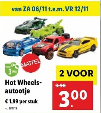 Lidl Hot Wheels autootje aanbieding