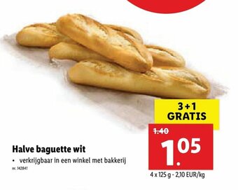 Lidl Halve baguette wit aanbieding