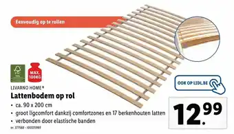 Lidl Livarno Lattenbodem op rol aanbieding