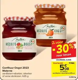 Carrefour Confi tuur Oogst 2023 Materne 2 x 625g aanbieding