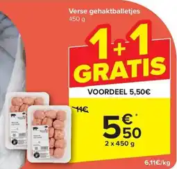 Carrefour Verse gehaktballetjes 2 x 450g aanbieding