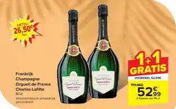Carrefour Frankrijk Champagne Orgueil de France Charles Lafi tte aanbieding