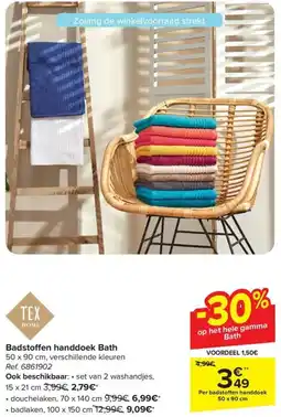 Carrefour Badstoffen handdoek Bath Per badstoffen handdoek 50 x 90 cm aanbieding