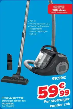 Carrefour ROWENTA Stofzuiger zonder zak RO2915EA aanbieding