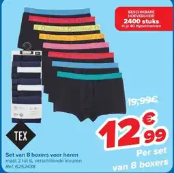 Carrefour TEX Set van 8 boxers voor heren aanbieding