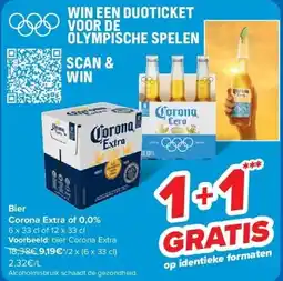 Carrefour Bier Corona Extra of 0,0% aanbieding