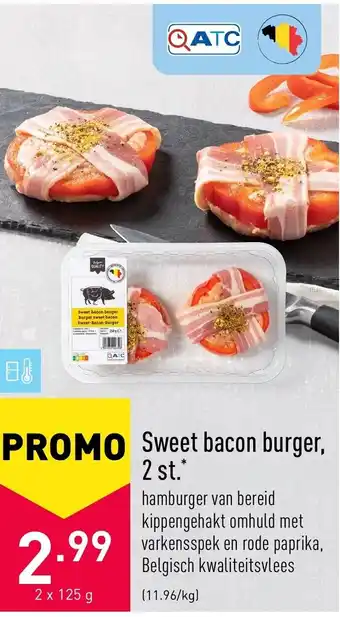 ALDI Sweet becon burger 2*125g aanbieding