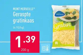 ALDI Mont Merveille Geraspte gratinkaas 200g aanbieding