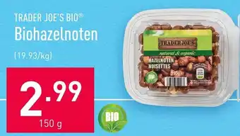 ALDI Trader Joe's Bio hazelnoten 150g aanbieding