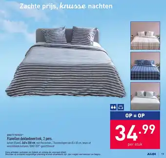 ALDI Quality Textiles Flanellen dekbedovertrek 2 pers. aanbieding
