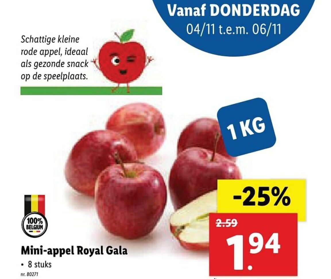 Miniappel Royal Gala promotie bij Lidl