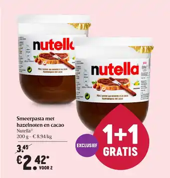 Delhaize Smeerpasta met hazelnoten en cacao aanbieding