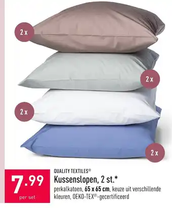 ALDI Quality Textiles Kussenslopen 2st aanbieding